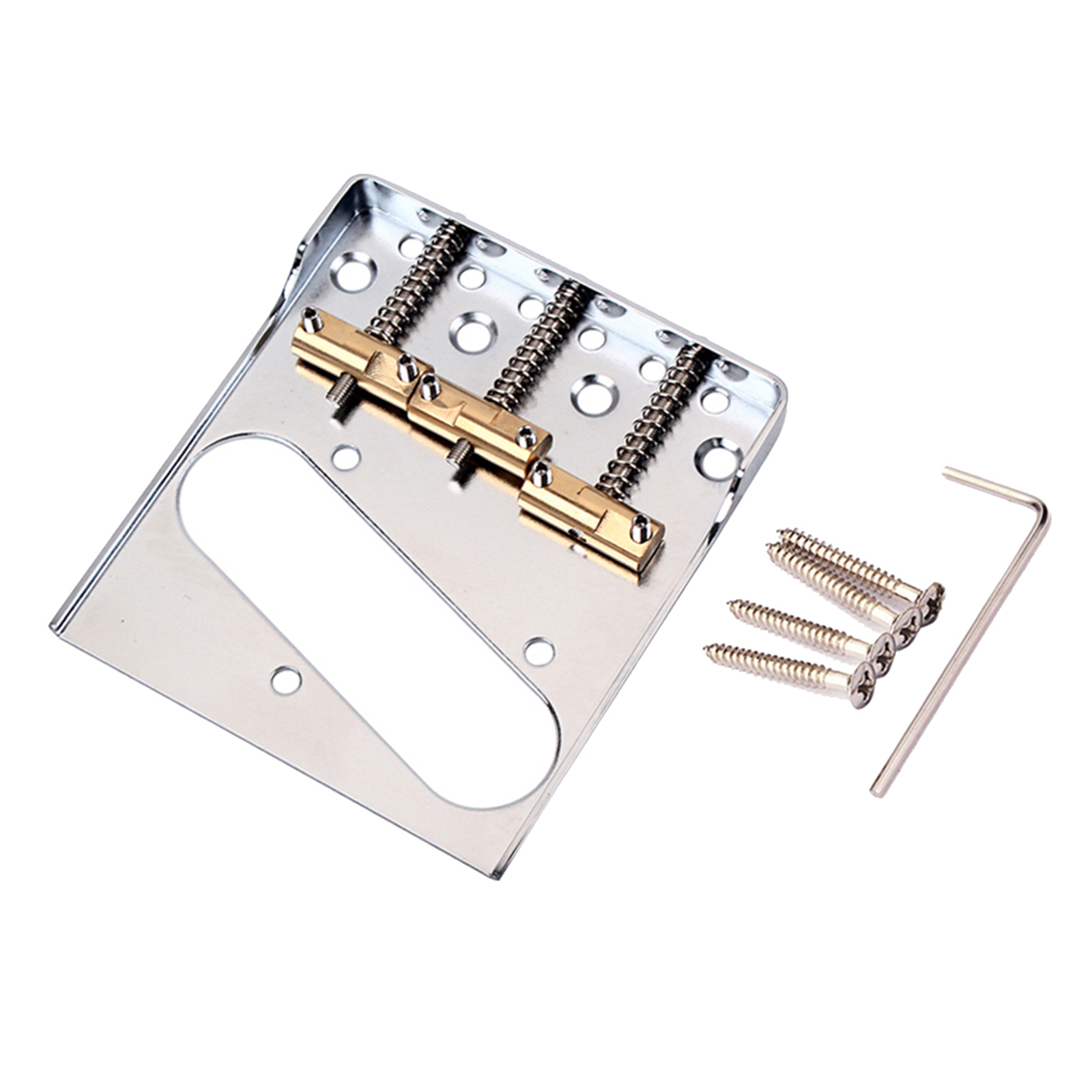 Compensated 3-Saddle Bridge for TL-Style Guitar, Chrome for Electric Guitar Parts