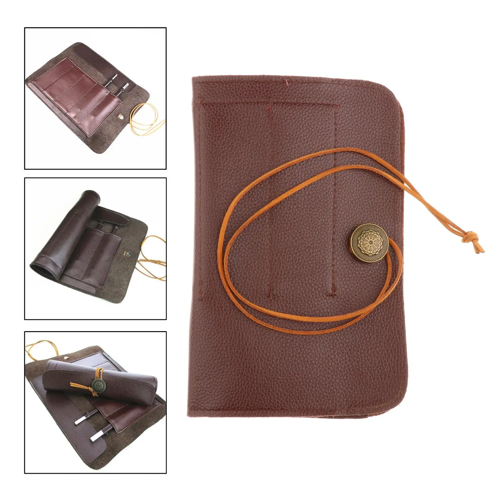 Details about   Pocket Knives Storage Leather Roll Up Bag Cover Tools Organizer Free Shipping 