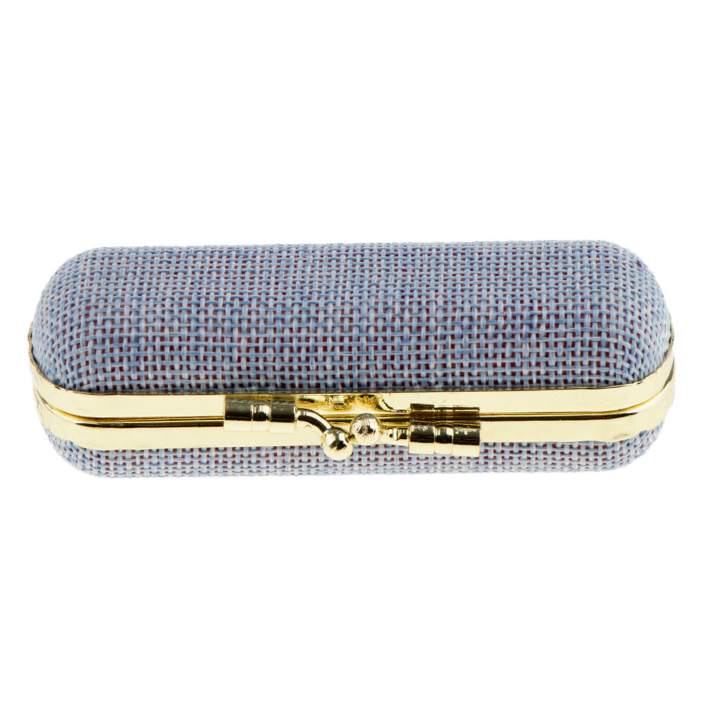 Soft Linen Cover Lipstick Case Holder With Mirror,Solid Random Color Makeup Jewelry Holder Box Lip Balm Carry Case Travel