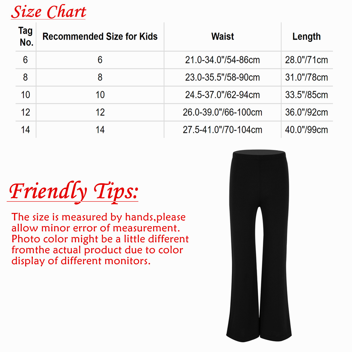 YiZYiF 6-14 Jahre Schwarz Kinder Jungen Grund Klassischen Stretchy Boot Cut Hosen Hosen Dancewear für Jazz Dance Bühne leistung – Detail 3