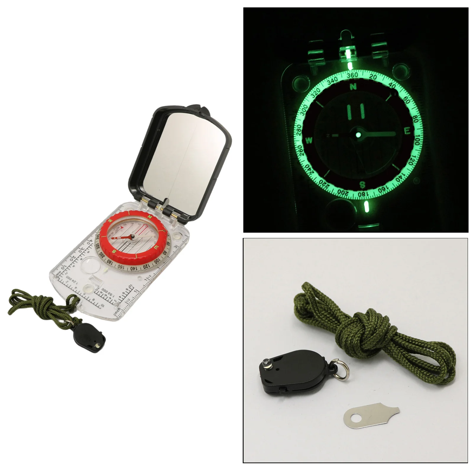  Sighting Compass Map Ruler Outdoor Camping Hunting Hiking Backpacking