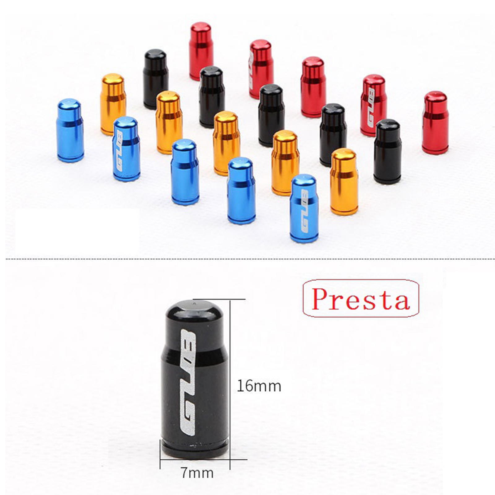 2x Bike Valve  Anodized Tire Presta Schrader Motorcycle AV FV Screw Cover