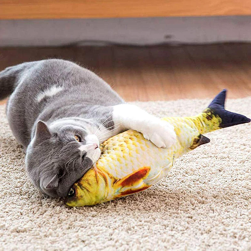 Cat Pillow Joeyer Catnip Fish Toys for Cat Teeth Cleaning Toys for Cat Cat Chew Toys 5PCS 20 cm Interactive Plush Cat Catnip Toys