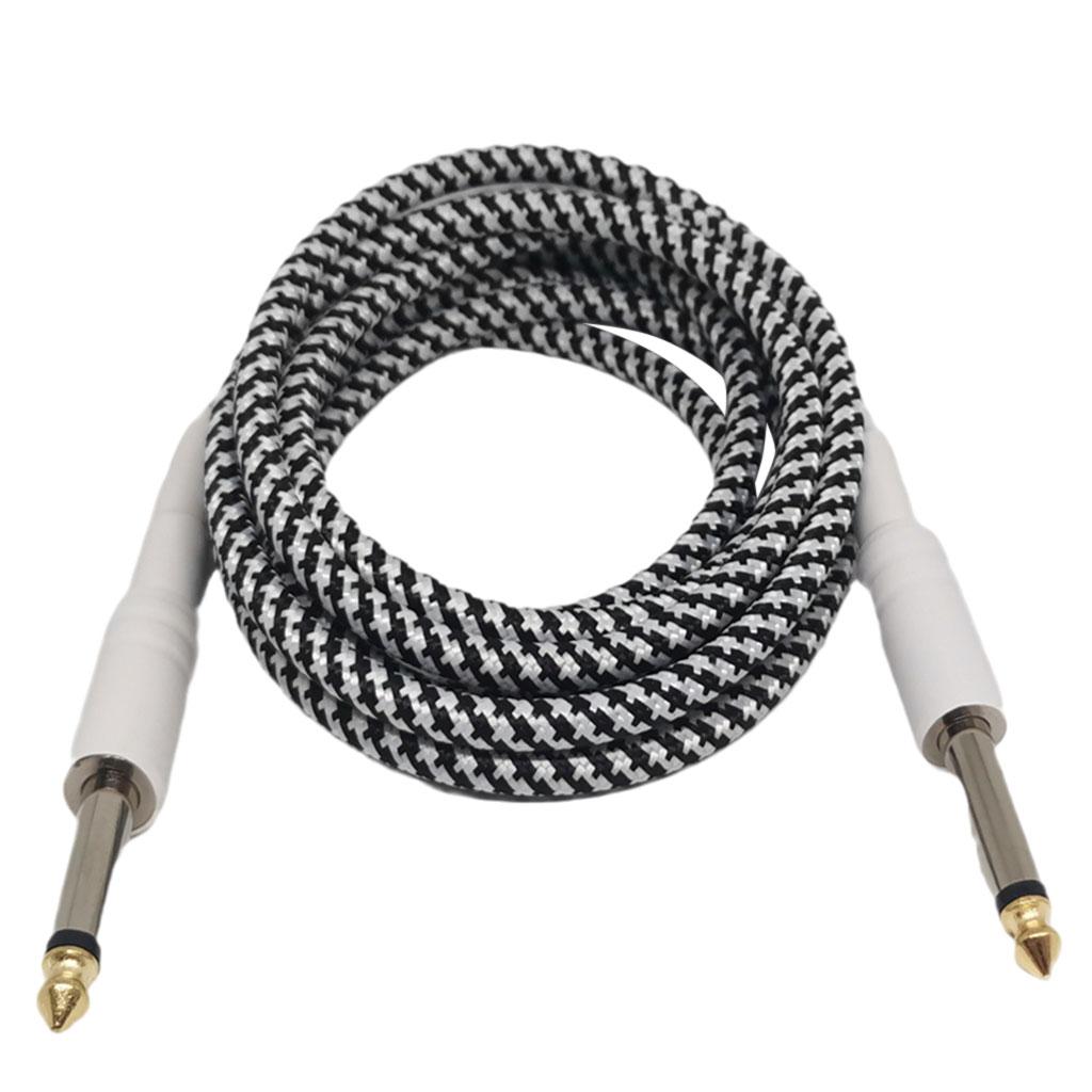 6.35mm Guitar Cable Noise Reduction Male to Male OFC Braided Connecting Line for Speakers Musical Instruments Electric Guitar