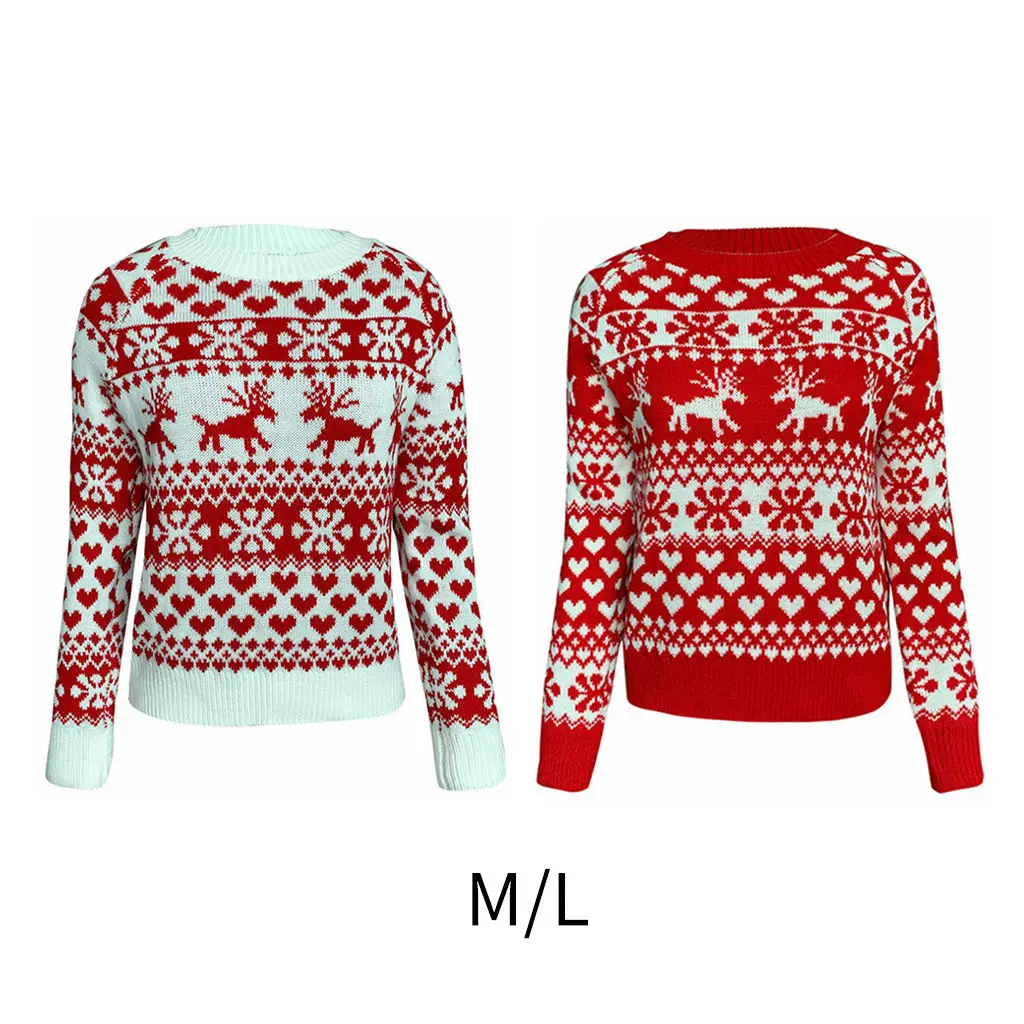 O -Neck Christmas Women Sweater Pullover Sweatshirt Santa Clothes for Holiday Ladies
