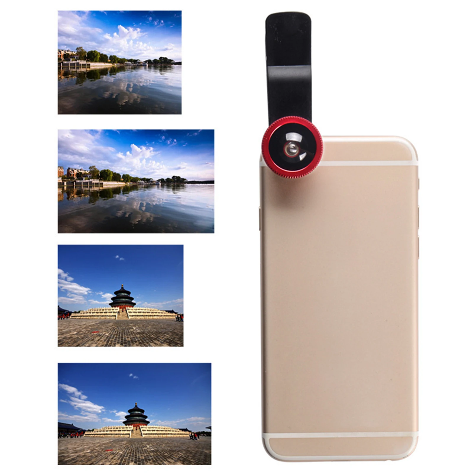 Universal 3 in 1 Cell Phone Camera Lens Kit Phone Camera Lens Clip 2 in 1 High Definition Lens Wide Angle Lens