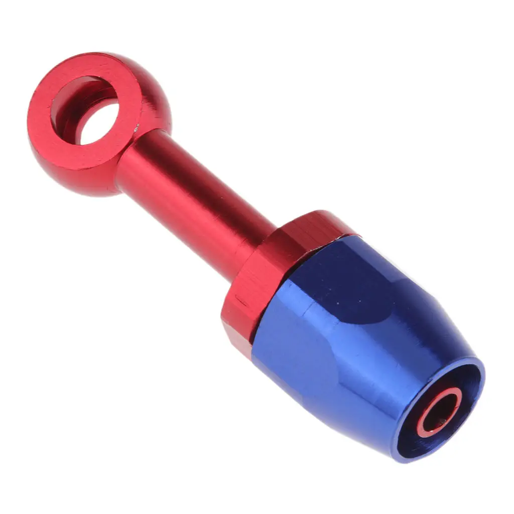 Universal Motorcycle Oil Fuel Gas Line Hose End Fitting Adaptor Blue/Red