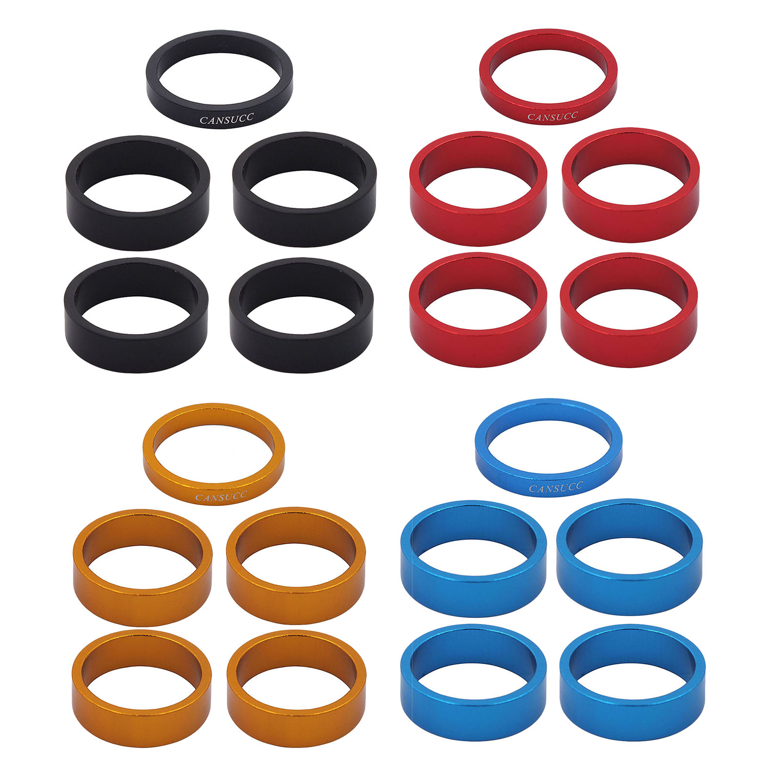 6Pcs/lot Bike Fork Washer Stem Spacers Aluminum Alloy Bicycle Headset Washer Raise Handlebar 2-10mm For MTB Cycling