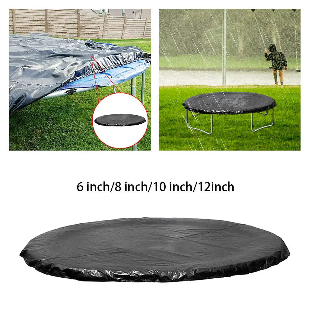 Round Trampoline Cover Waterproof UV Resistant Protective Covers Trampoline Weather Cover Waterproof Mat for Garden Outdoor
