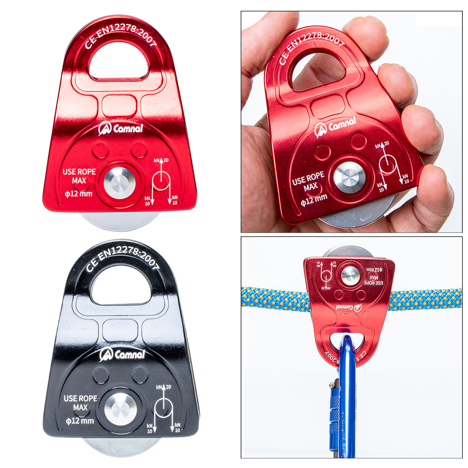 25KN Rock Climbing Tree Rigging Arborist Rope Pulley Fall Protection Pulley