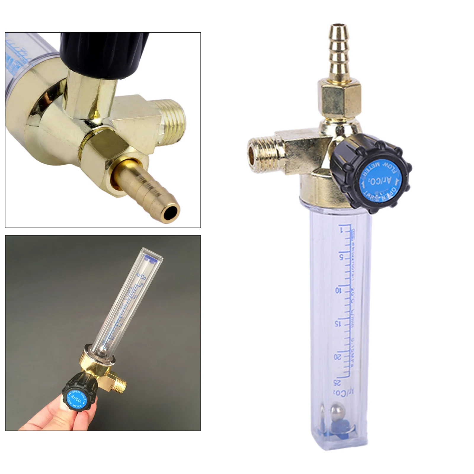 Mig Tig Flow Meter Argon CO2 Gas Flow Meter Welding Tool Flowmeters for Mig Tig  Welding Barb Argon Flowmeter