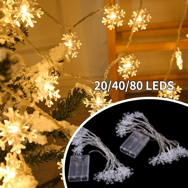 10€22 sur Guirlande Lumineuse 6M LED avec 40 LED Flocon de neige
