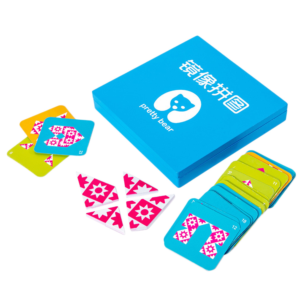 Kids Mirror Image Puzzle Container IQ Game 5.5x5.5cm Shape Creative Toy Set