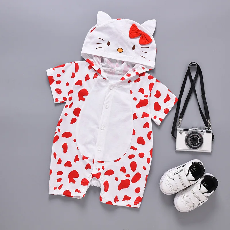 Baby Clothes Summer Cute Animal Hoodies Single Breasted Short Sleeve Baby  Rompers Cotton Baby Boys Romper Baby Girls 0-12M | Unilovers