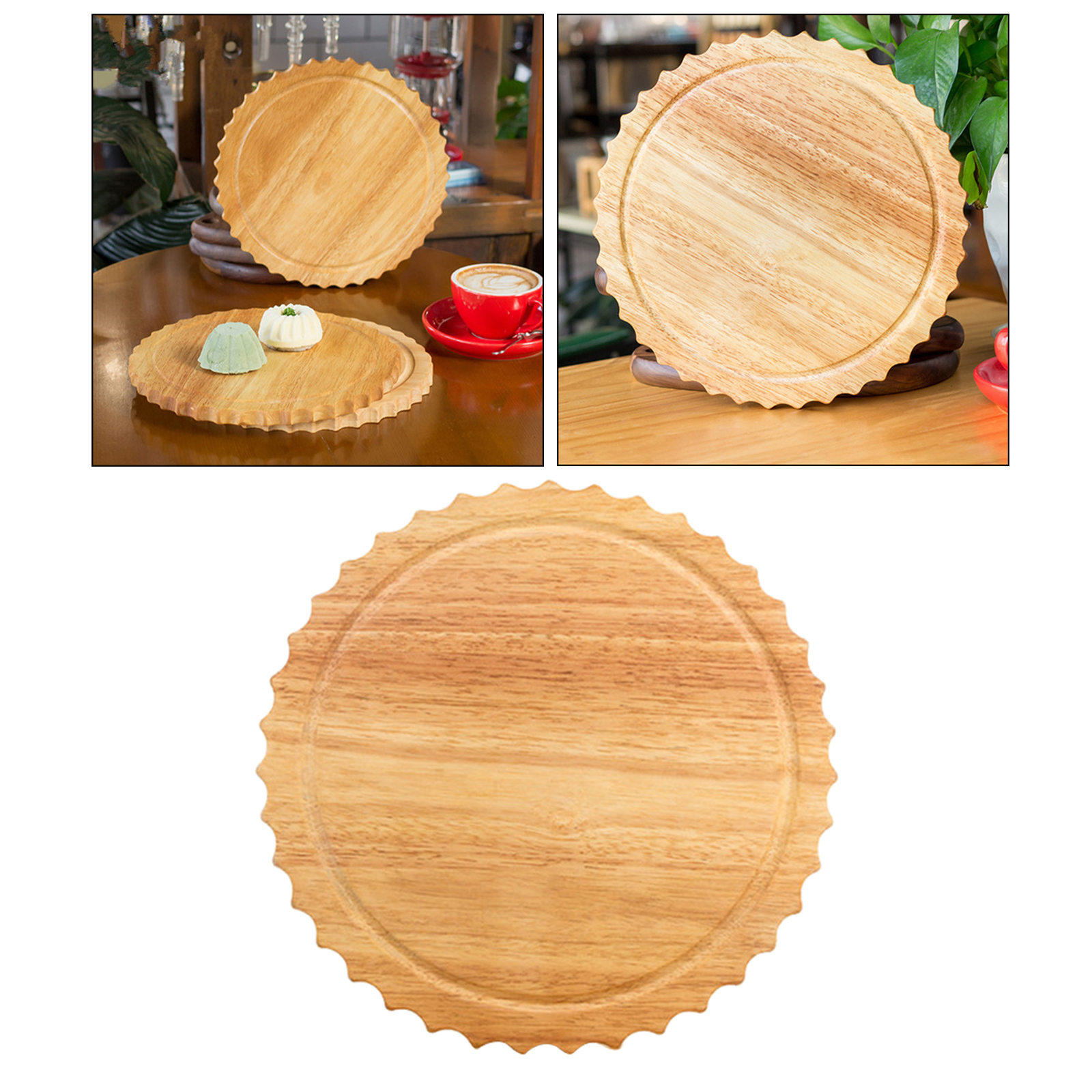 11 inches Round Wooden Cutting Chopping Board Pizza Peel Bread Cake Fruit Serving Tray Storage Organizer Utensils