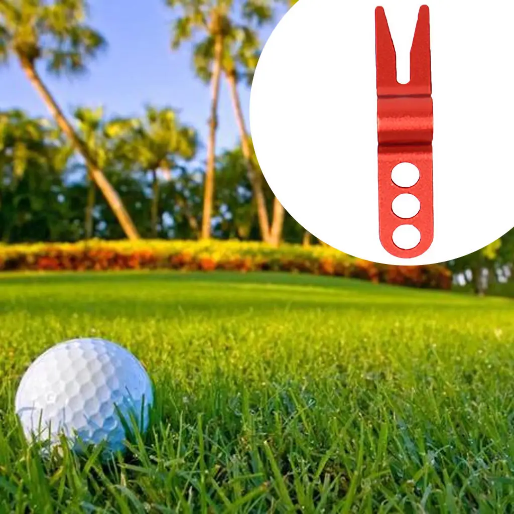 Aluminum Alloy Multi Purpose Golf Divot Tool Green Repair Fork Pitch Cleaner Pitch-fork Training Aids
