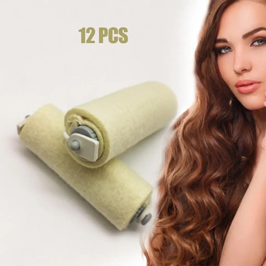 12 Pcs Hot Perm Outsourcing Cotton Curling Hair Anti-Hot Long Short Hair Natural No Trace Perming Curlers for Women Hair Stylist