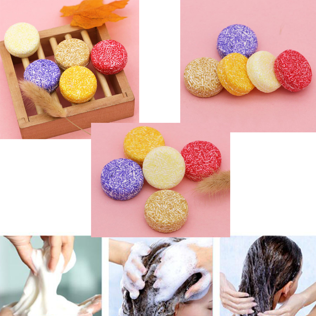 5 Pcs Hair Darkening Shampoo Bar-Natural Organic Conditioner And Repair Essence