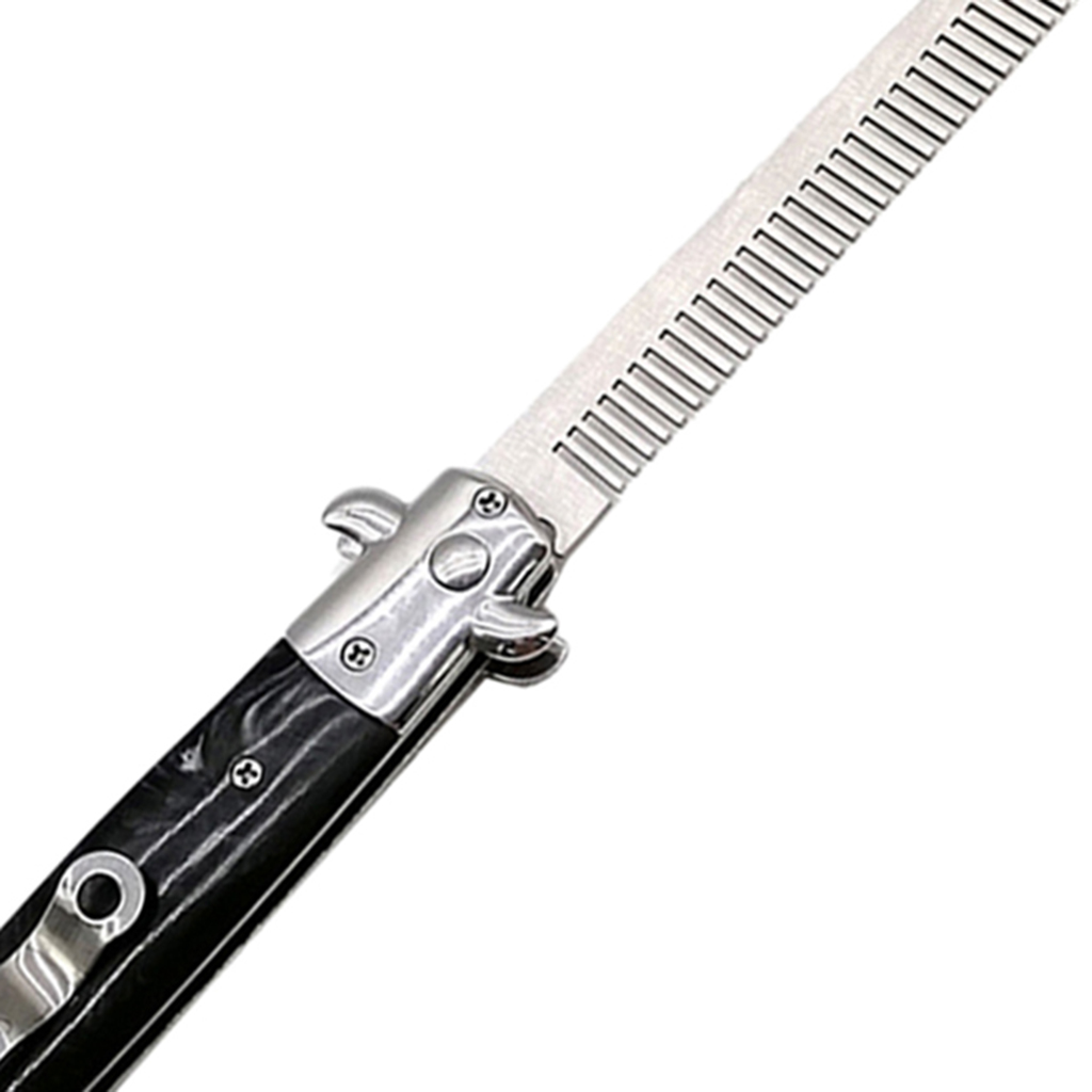 Men Steel Spring Push Button Pocket Comb Hairdressing Tool Pocket Size Brush Perfect for Home Salon Foldable Hair Brush