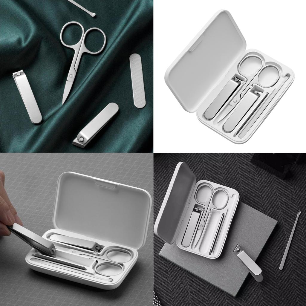 Portable 5 Pieces Nail Manicure Pedicure Set Care Tool Nail Clippers for Men and Women