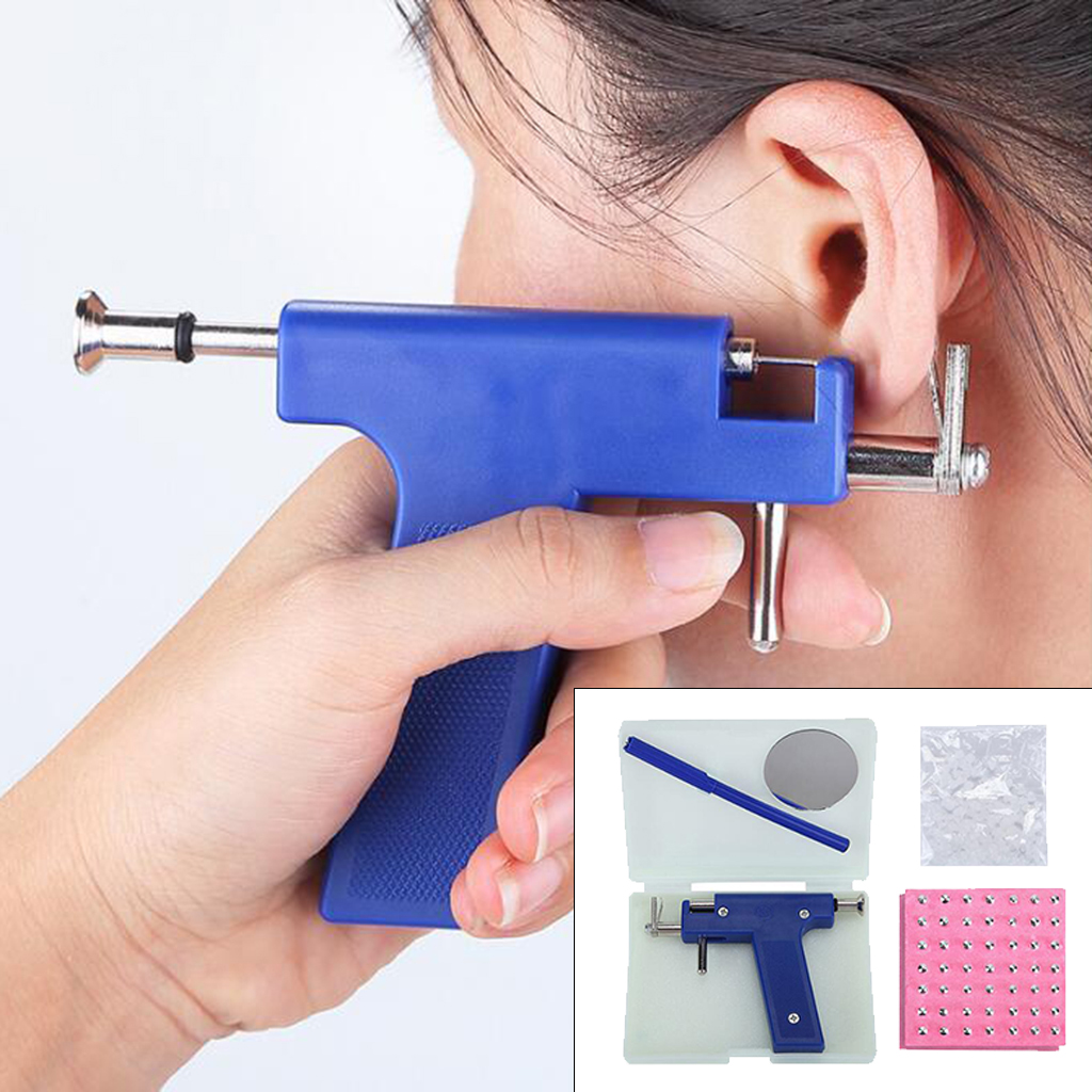 Steel Body Nose Ear Piercing  Earring Machine 49x Ear Stud Tool For Men Women Steel Ear Nose Navel Body Piercing Gun Tool Kit