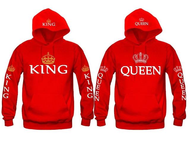 Women Hoodies King Queen Printed Sweatshirt Lovers Couples Hoodie Fashion  Hooded Sweatshirt Matching Casual Pullovers Tracksuits - AliExpress