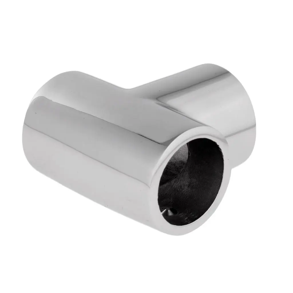 Stainless Steel Pipe Connector Tee 25mm Boat Handrail Fittings Tee Hardware