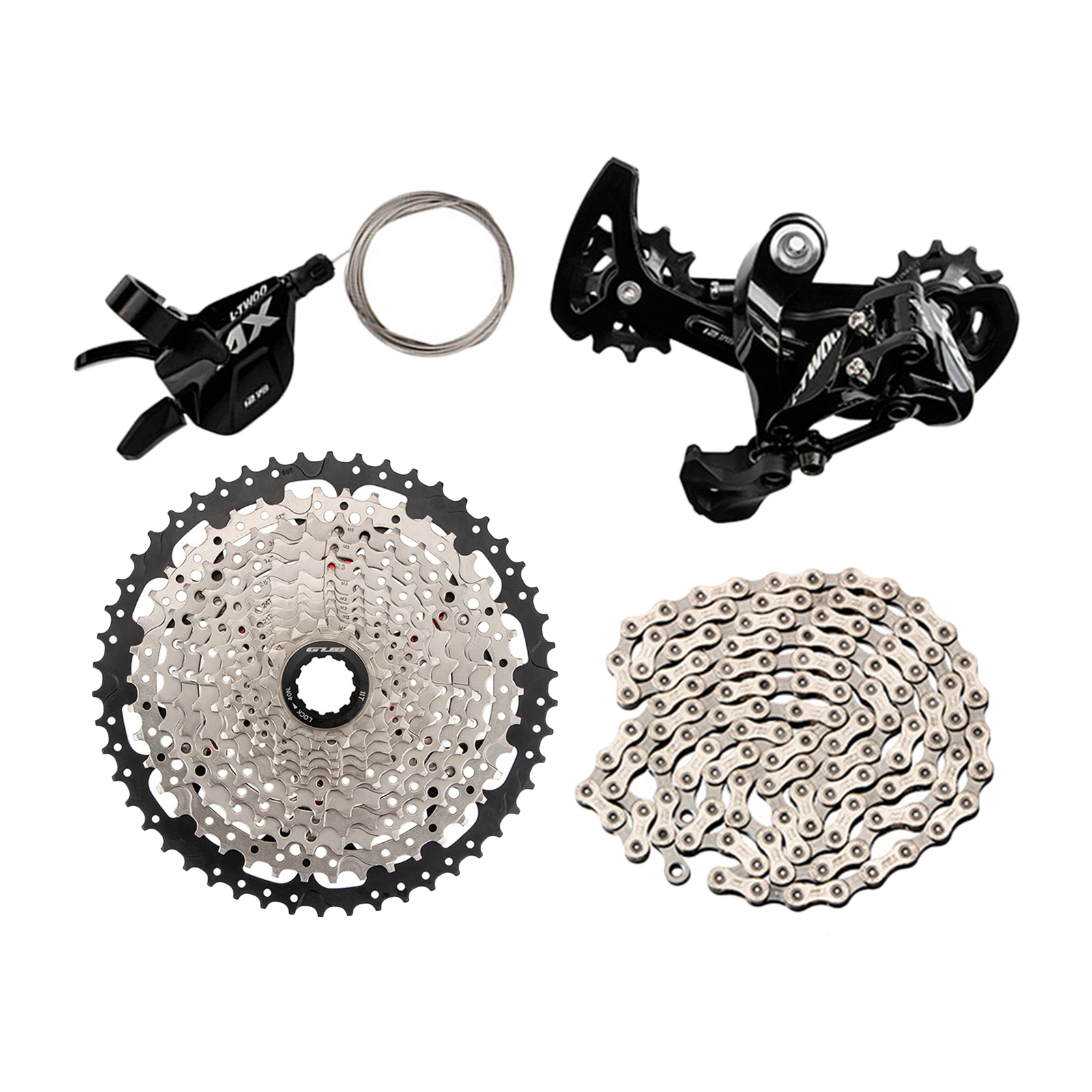 1Set 12Speed Cassette Flywheels 11T-50T Rear Derailleur Shifter Parts Chain