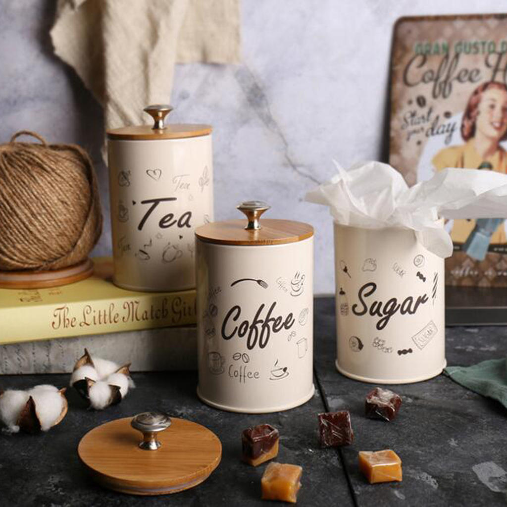 Creative Metal Kitchen Storage Spice Jars Set Dustproof Sealed Condiment Pot