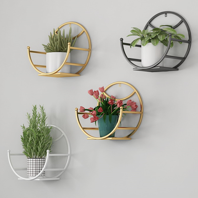 Wall Mount Flower Pot Stand  Perforation-free Balcony Wall-mounted Dining-, Living-, Room Green Radish Decoration Shelf Flower Stands outdoor-, home-, garden-, decoration