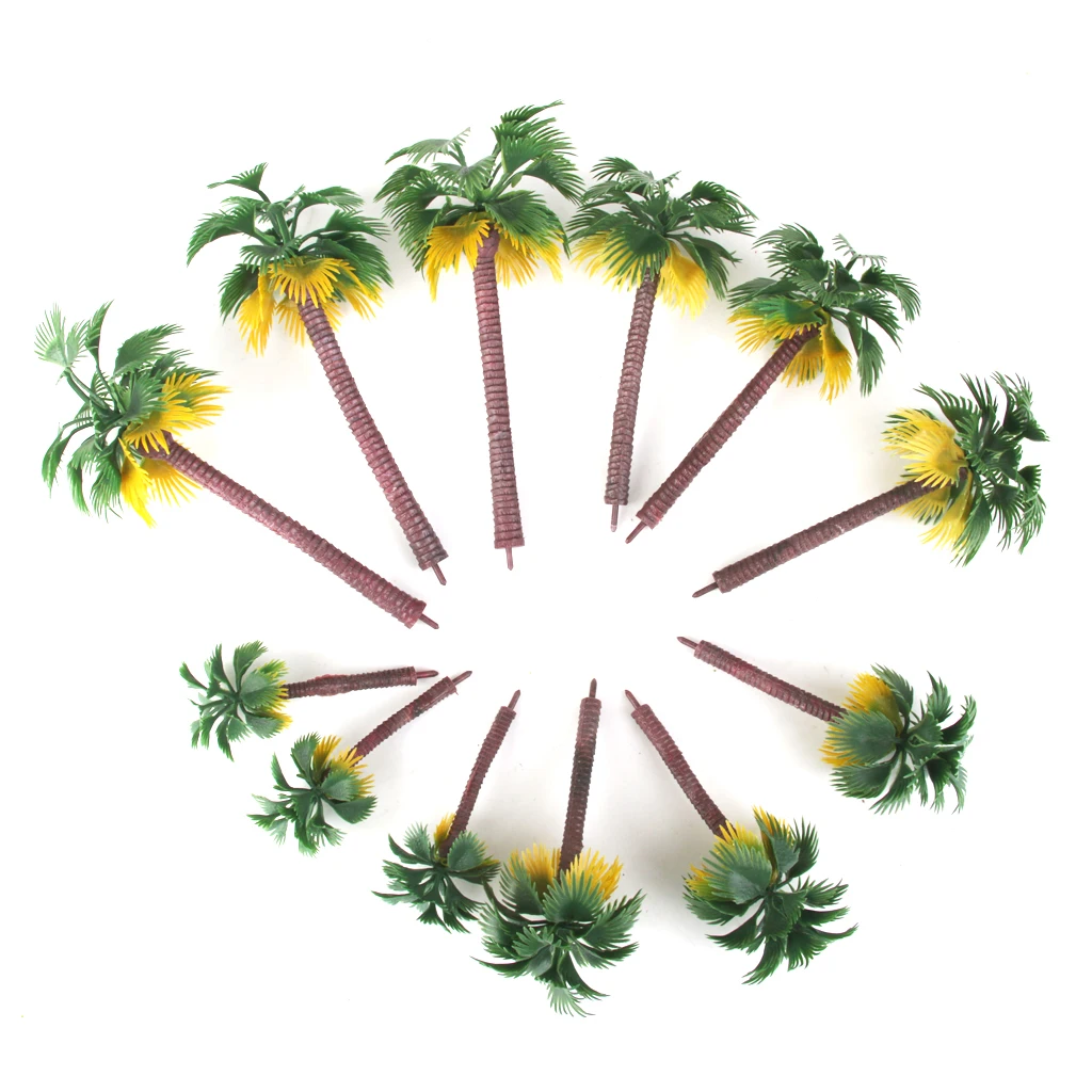 12 Pieces Layout Rainforest Plastic Palm Tree Diorama Landscape HO