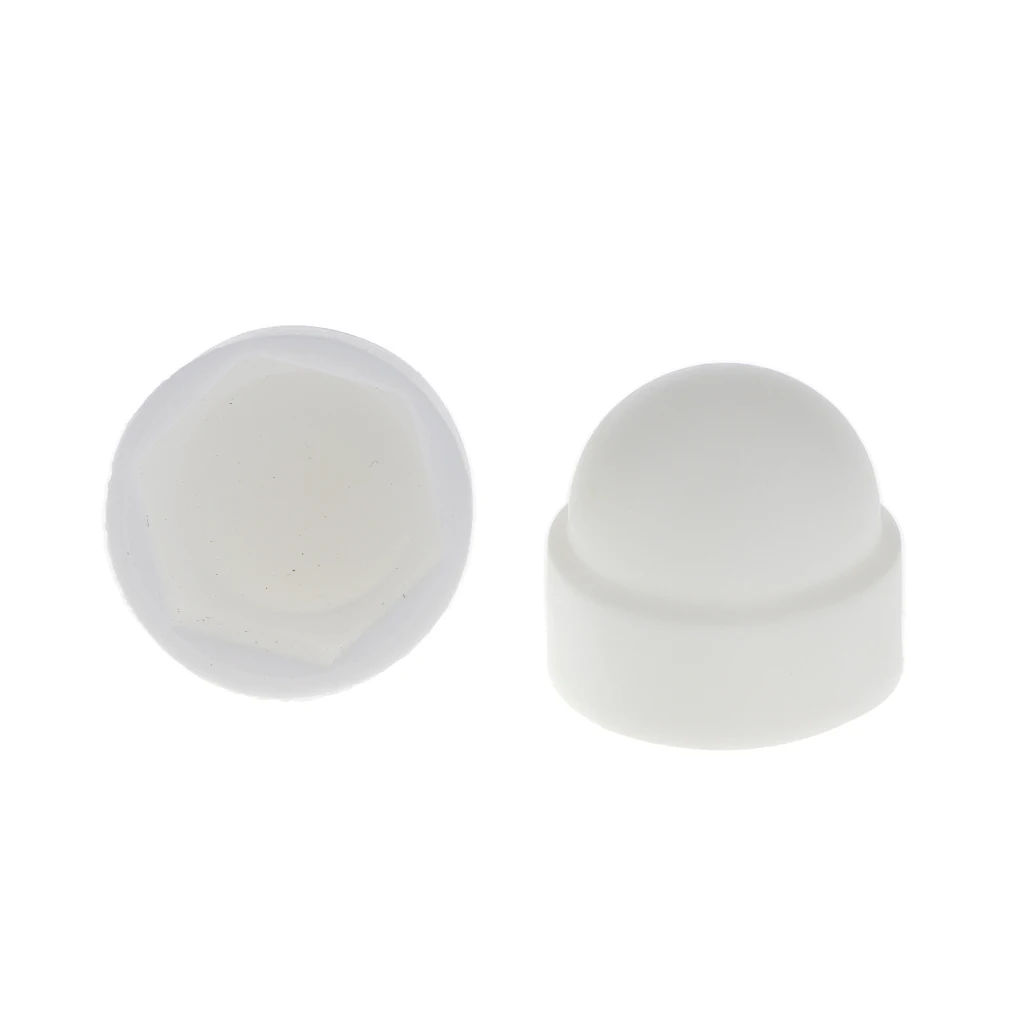 10 Pcs M10 17x19.5mm White Dome  Nut Protection Cap Cover for Hexagon Screw