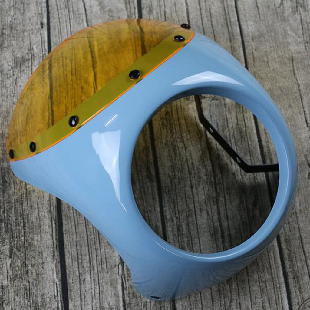 7'' Round Headlight Fairing Windscreen Windshield Cover for Retro Cafe Racer