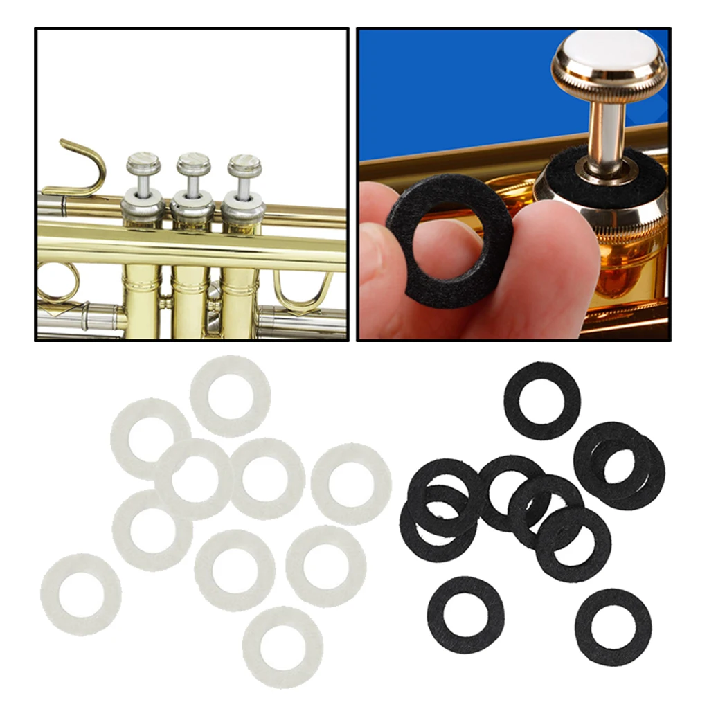 10 Pieces Lightweight Trumpet Felt Washers Cushion Pad Brass Instrument Parts & Accessories