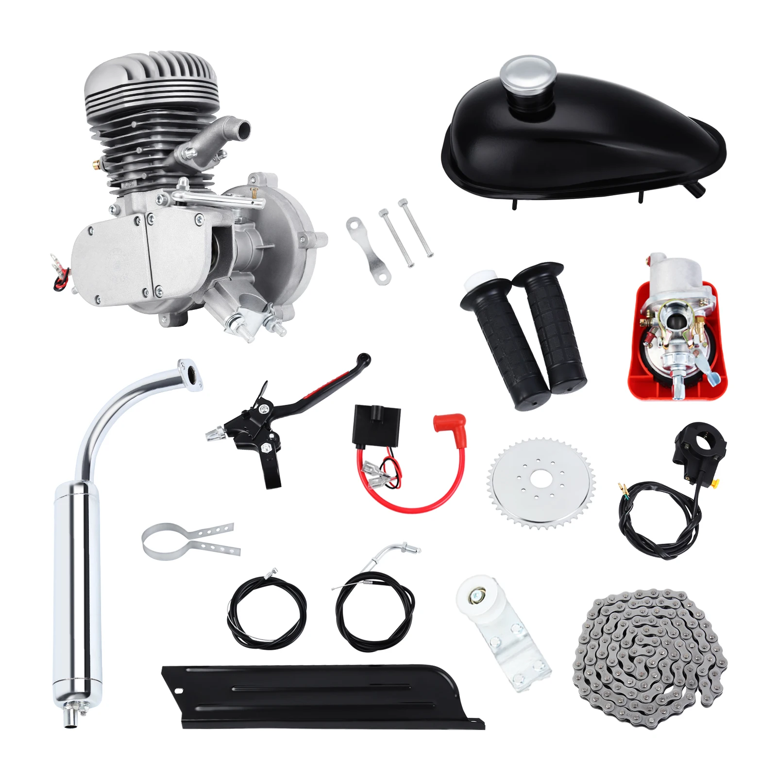 100cc 2-Takt Motorisierte Moteur Fahrrad Benzin Hilfsmotor Bike Engine Motor Kit 