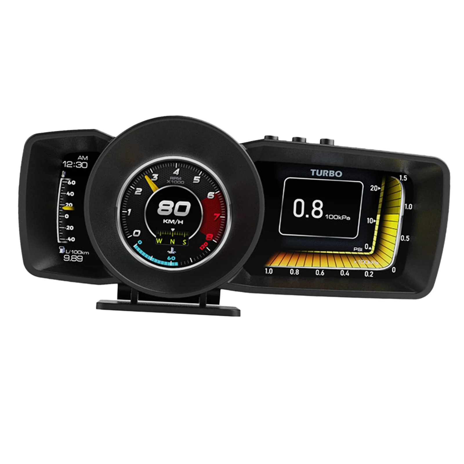 Car Head-Up Display OBD 2 GPS Interface Vehicle Speed MPH KM/h Engine RPM Oil Temperature Fuel Injext Ignition