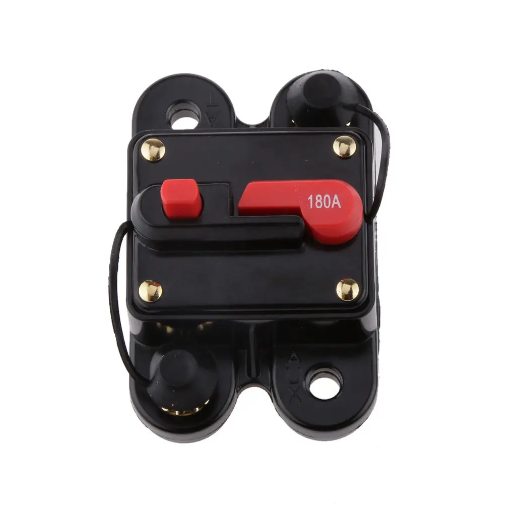 Car Auto Marine Inline Circuit Breaker 180 AMP Manual Reset Audio Fuse Holder Safety Protection
