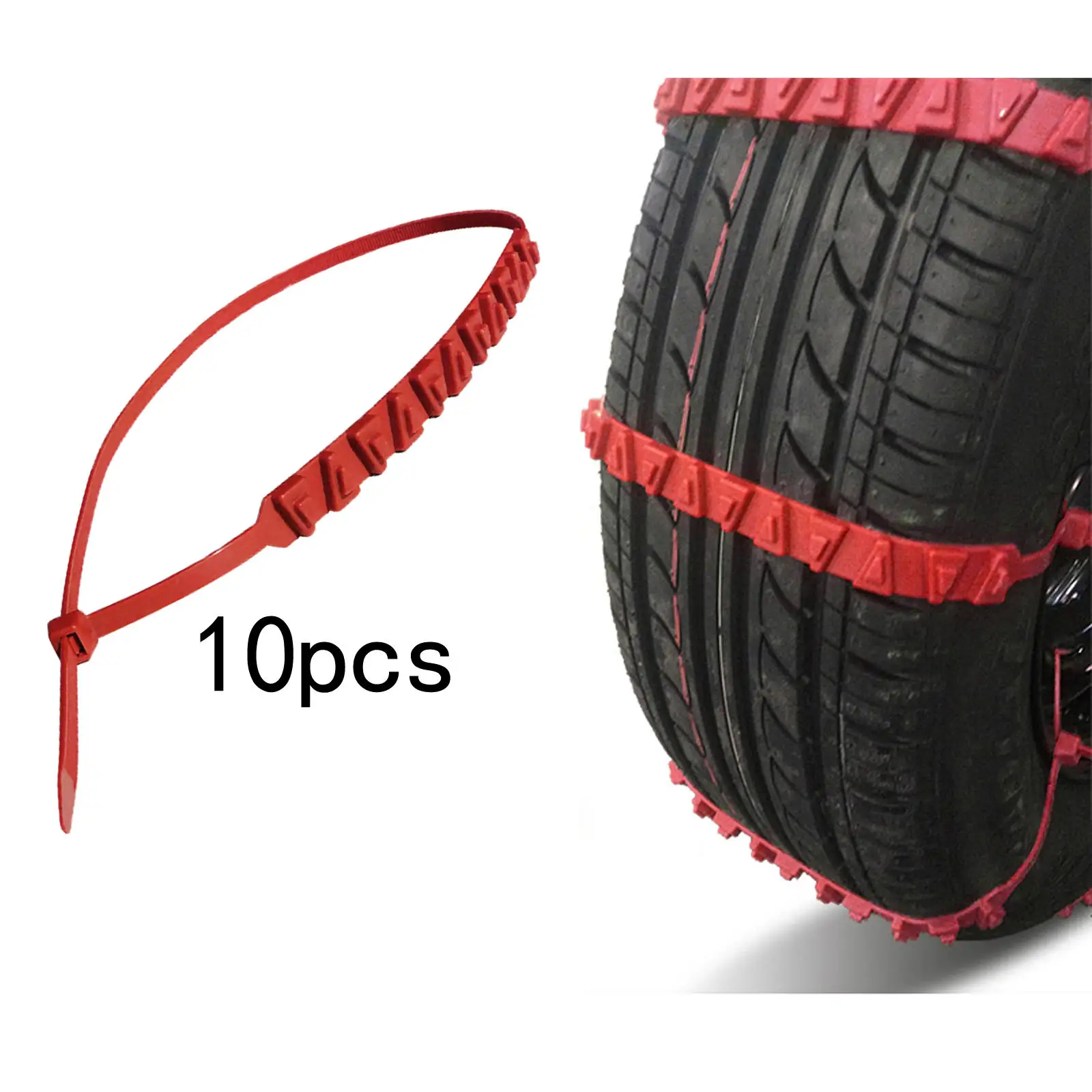 Snow Tire Chain Adjustable Nylon 66 Upgrade for Automotive Trip Vehicle