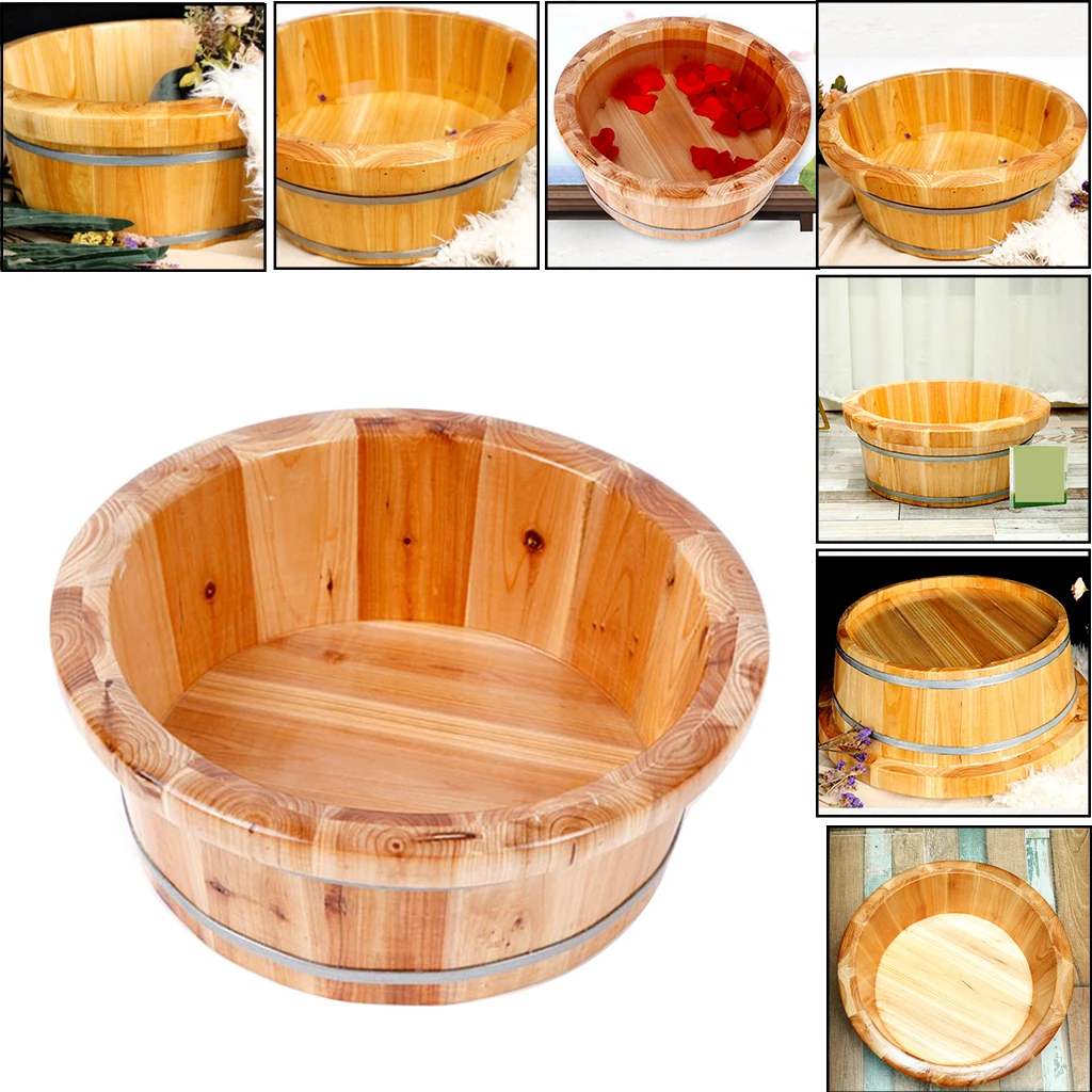 Cedar Wood Feet Barrel Bath Tub Deep Pedicure Foot Basin Beauty Sauna Shower Bucket Bathroom