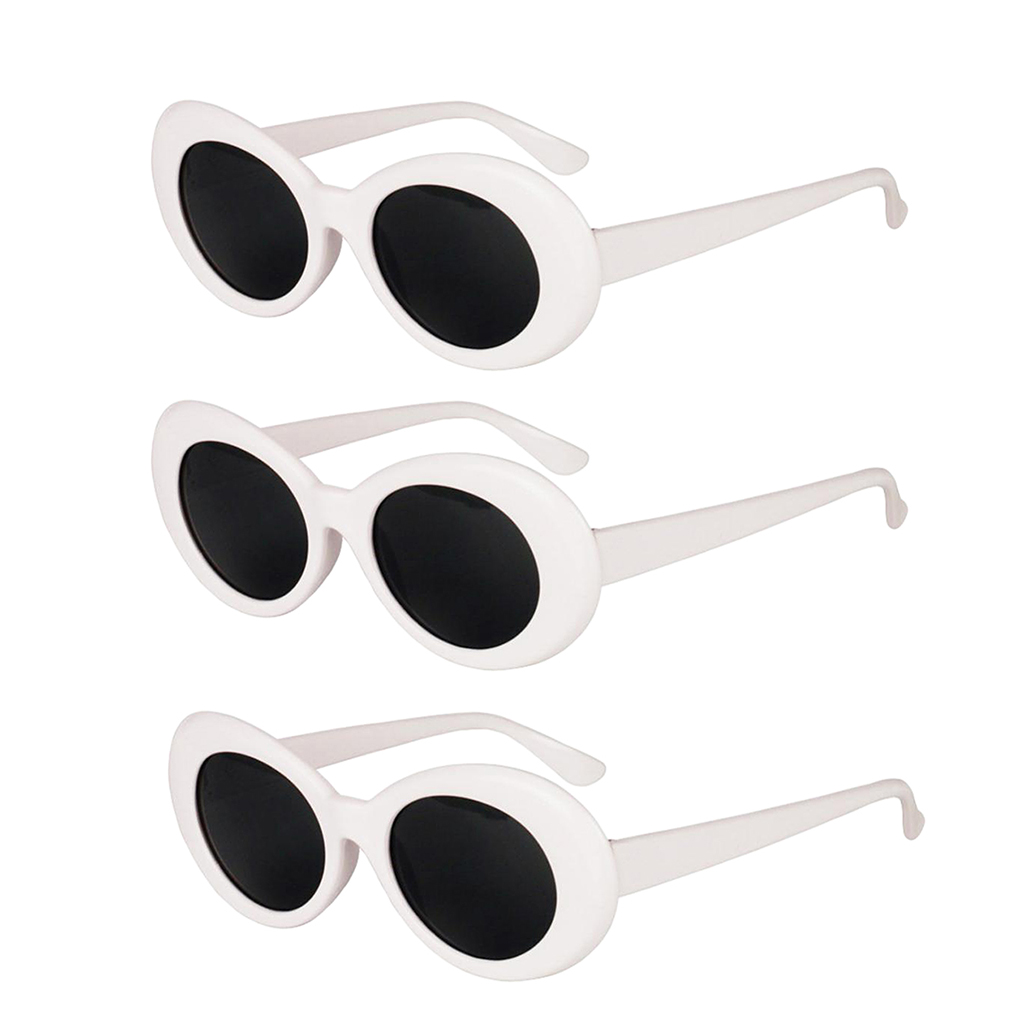 3 Pcs Non-polarized Party Novelty Sunglasses Costume Dancing Club Glasses Fun Gift for Party Favors Black & White