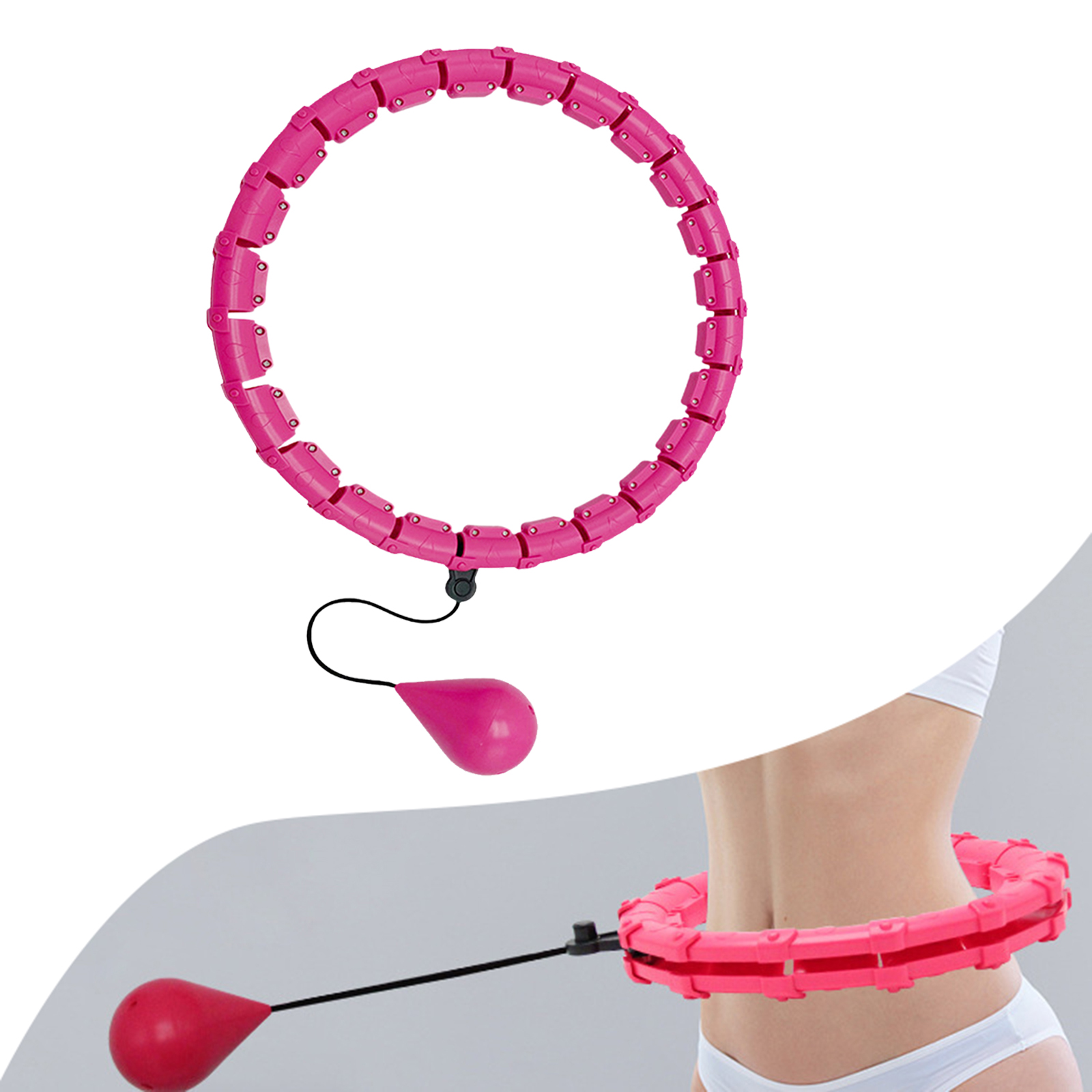 Hoop Adjustable Detachable Exercise Massage Belly Non-Fall Hoops Weight Loss