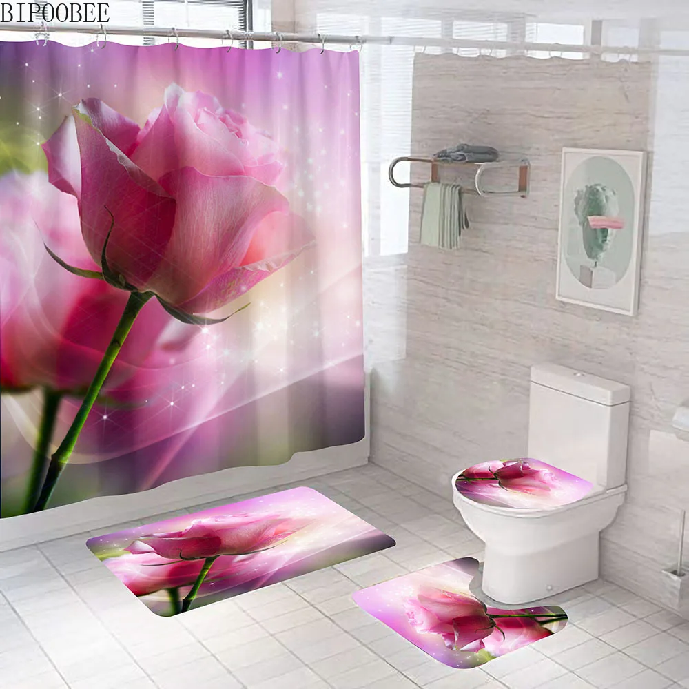 multicolor, bonitas flores, 3d, banheiro, tampa de