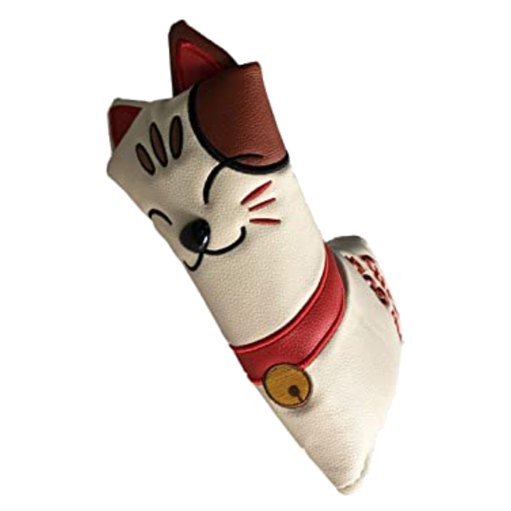 Golf Putter Head Cover PU Leather Lucky Cat Blades Headcover Club Golfer Gift