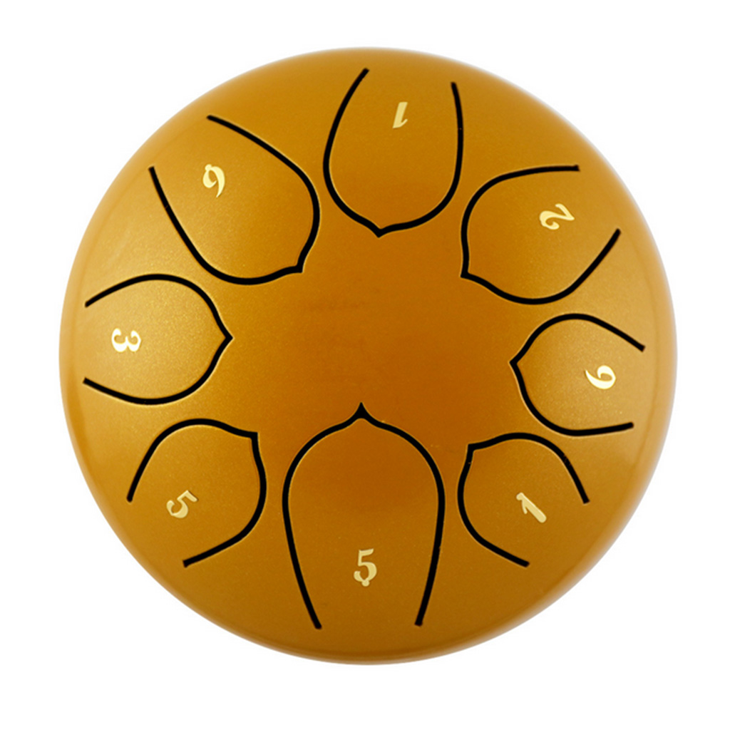 6 Inch High-quality Alloy Steel Tongue Drum C Key 8 Tones Hand Drum Percussion Drum for Children Kids Music Lover Beginners