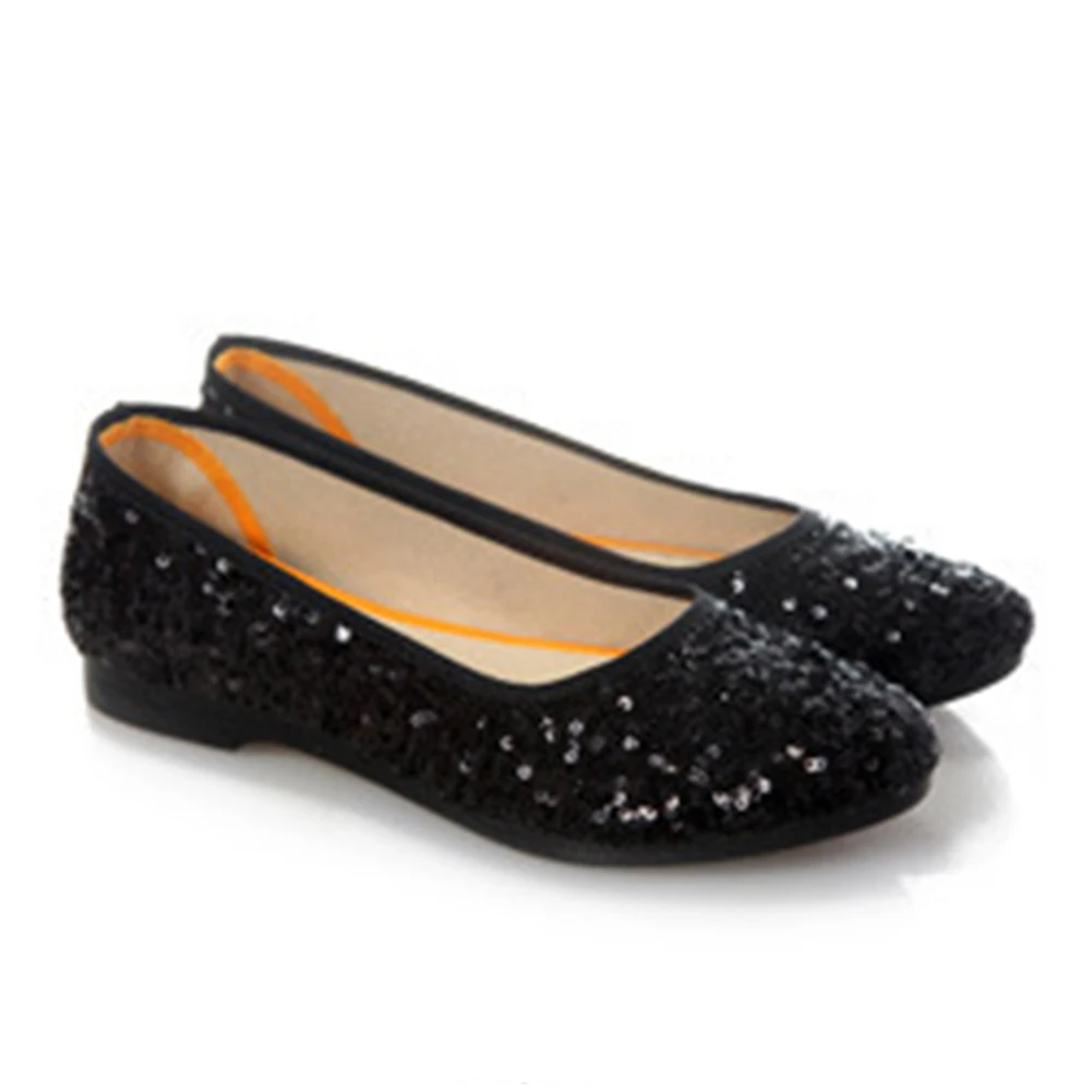 Spring Summer new Women Flats Comfortable Slip on Flat Shoes Sequined Woman Boat Shoes Black Loafers Ladies Ballet Flats