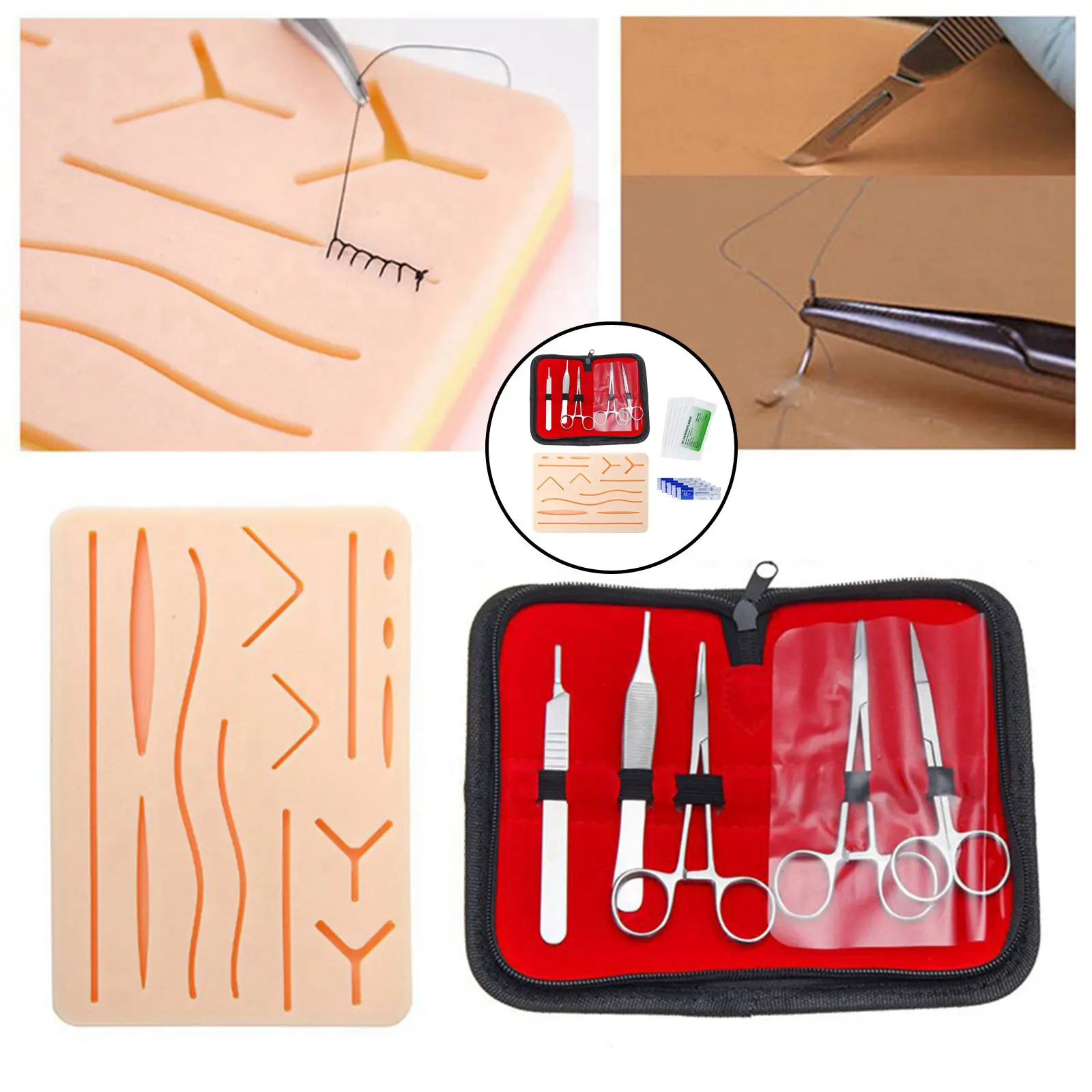 Premium Suturing Skill Trainer Pre-Cut Wounds Pad Skin Training Model for Practicing Dermatology (Training Practice Only)