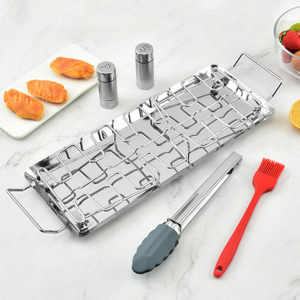 Chicken Drumsticks Rack Stainless Steel Dishwasher Safe Roaster Stand Grill Holder Roasting Rack for Smoker Grill or Oven Cook