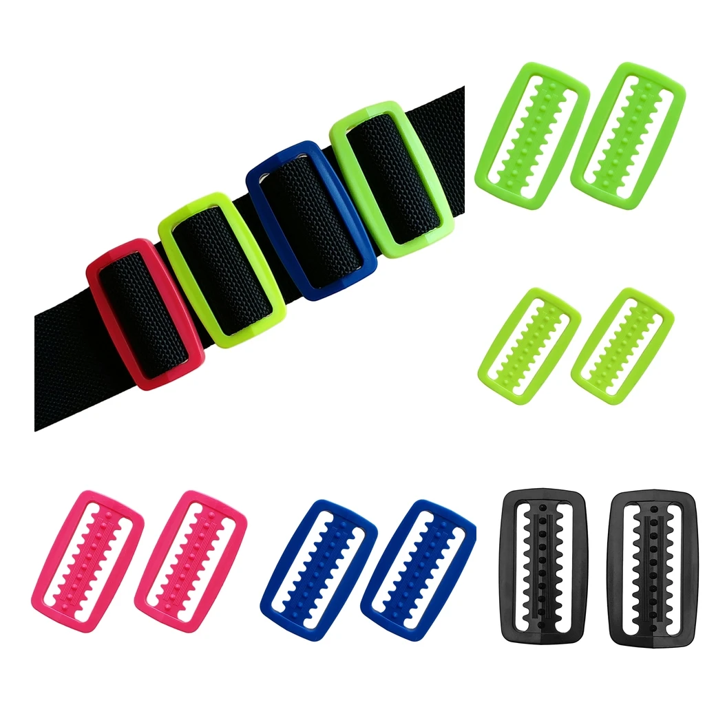 2 Pieces Scuba Diving Snorkeling Weight Belt Keeper Retainer Stopper Slider for Standard 5cm / 2 inch Webbing Strap - 5 Colors