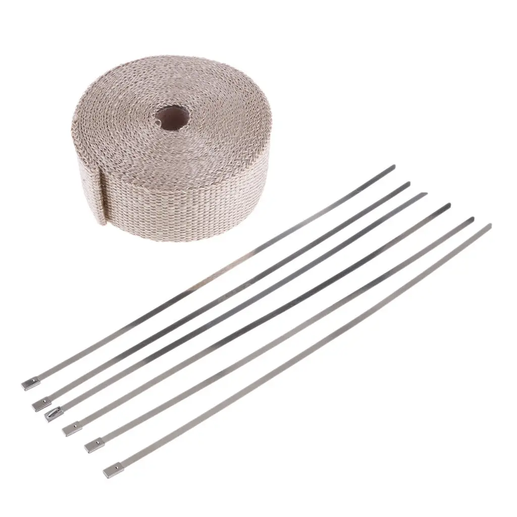 Car Motorcycle Exhaust Pipe Insulation Thermal Heat Wrap 10m*5cm*2mm