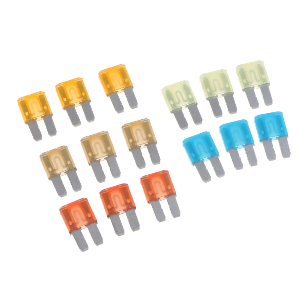 15 Pcs Micro Mini Small 2 Blade Fuse 5A 7.5A 10A 15A 20A Micro 2 ATR Fuse For Auto Car Truck Motorcycle SUV RV Trailer Boat